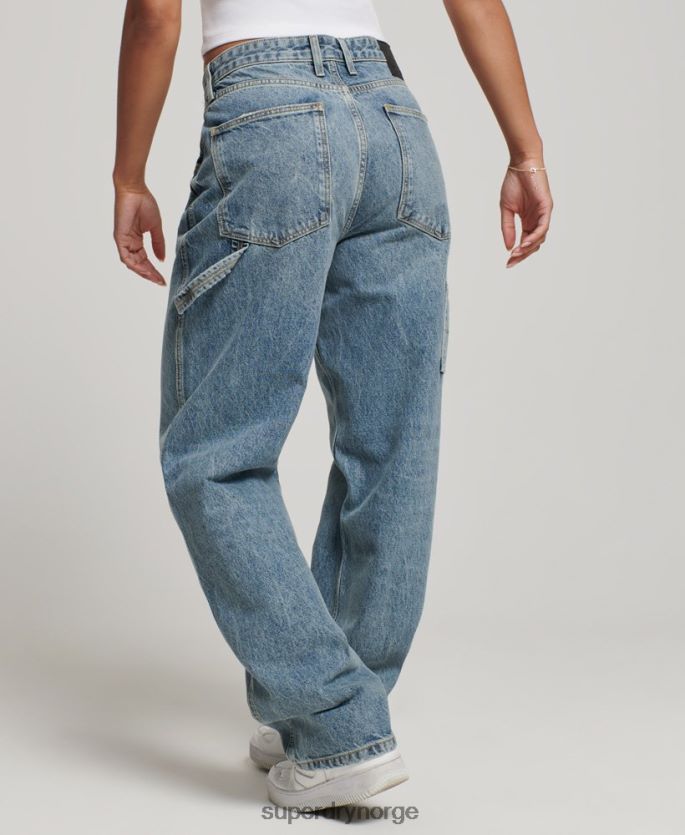 Superdry lyse blå klær 86P46D3881 vintage snekkerjeans i økologisk bomull kvinner