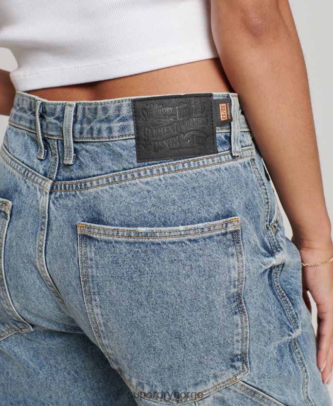 Superdry lyse blå klær 86P46D3881 vintage snekkerjeans i økologisk bomull kvinner