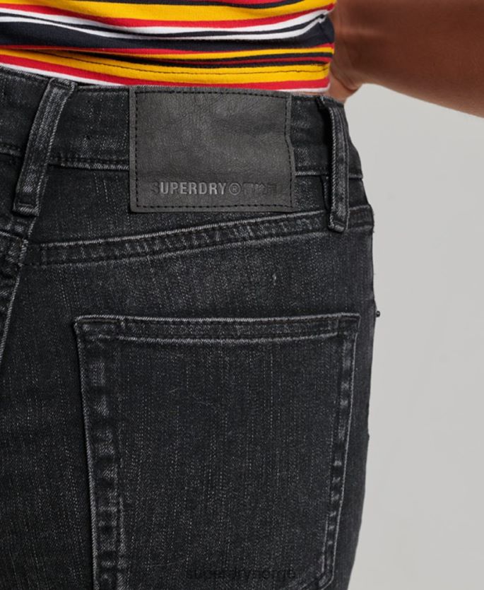Superdry mørk grå klær 86P46D3867 skinny flare jeans med høy midje i økologisk bomull kvinner