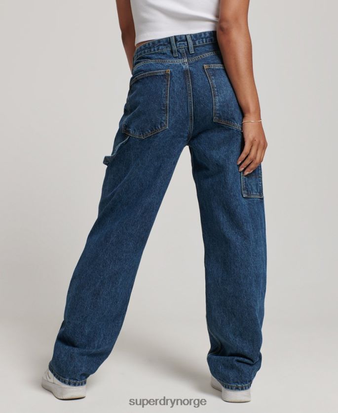 Superdry mørke blå klær 86P46D3868 vintage snekkerjeans i økologisk bomull kvinner