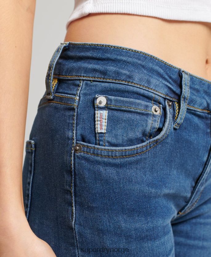 Superdry mørke blå klær 86P46D3874 organisk bomull vintage mellomhøye skinny-jeans kvinner