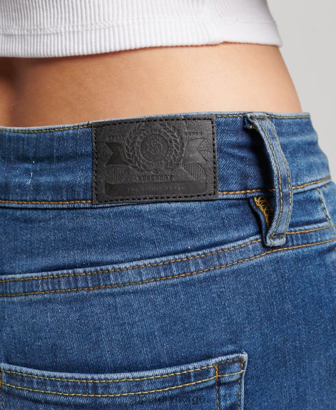 Superdry mørke blå klær 86P46D3874 organisk bomull vintage mellomhøye skinny-jeans kvinner