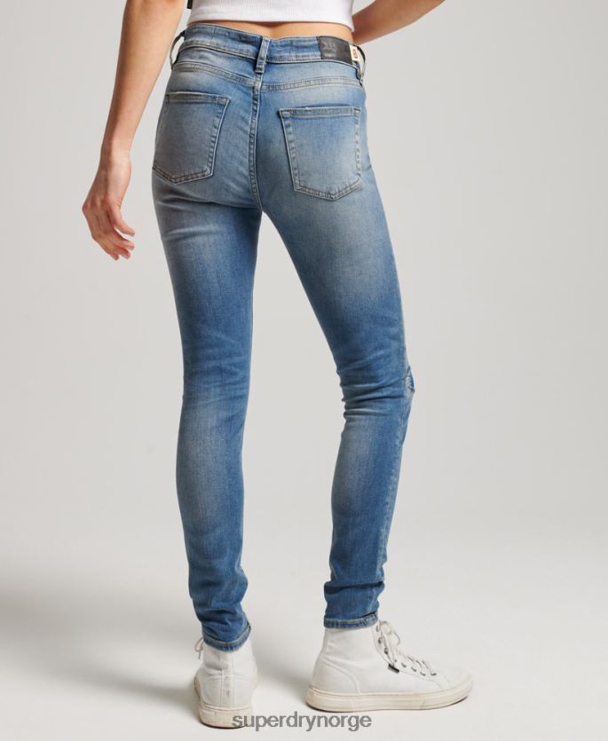 Superdry mørke blå klær 86P46D3890 organisk bomull vintage mellomhøye skinny-jeans kvinner