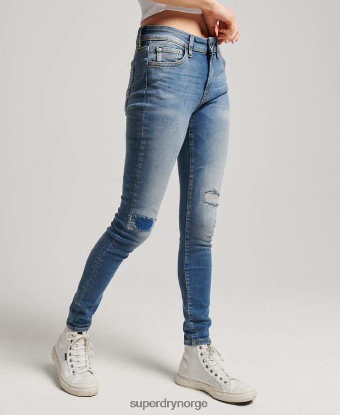 Superdry mørke blå klær 86P46D3890 organisk bomull vintage mellomhøye skinny-jeans kvinner