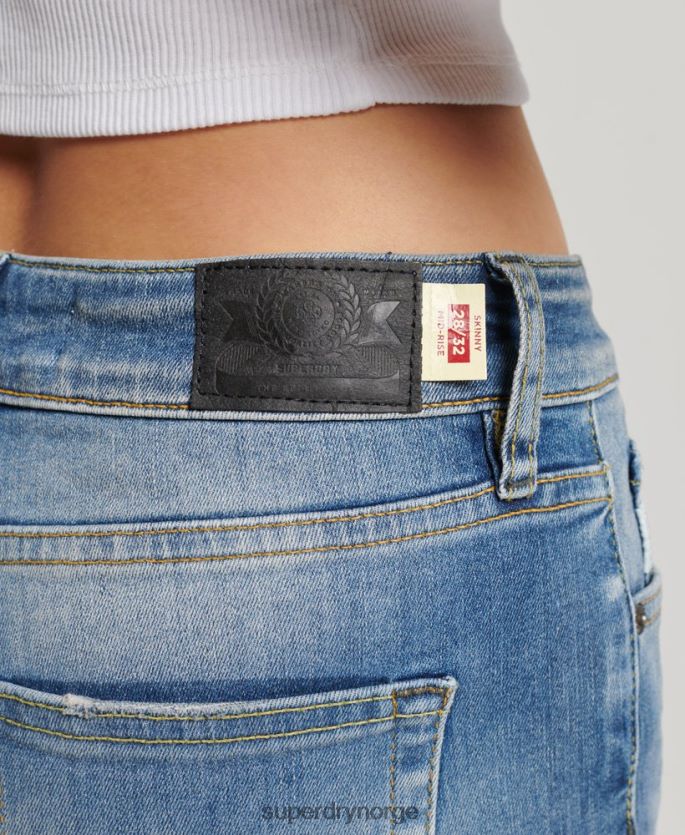 Superdry mørke blå klær 86P46D3890 organisk bomull vintage mellomhøye skinny-jeans kvinner