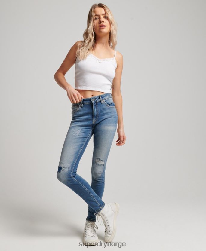 Superdry mørke blå klær 86P46D3890 organisk bomull vintage mellomhøye skinny-jeans kvinner