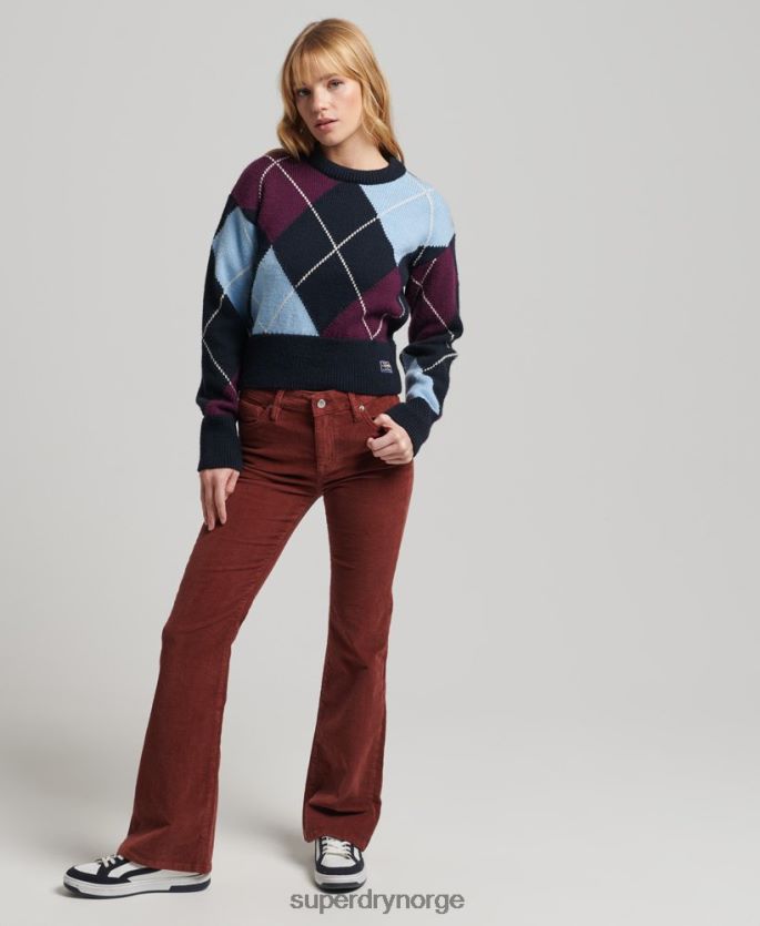 Superdry rød klær 86P46D2598 middels høye jeans med slim cord kvinner