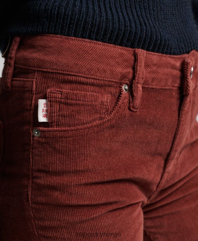 Superdry rød klær 86P46D2598 middels høye jeans med slim cord kvinner