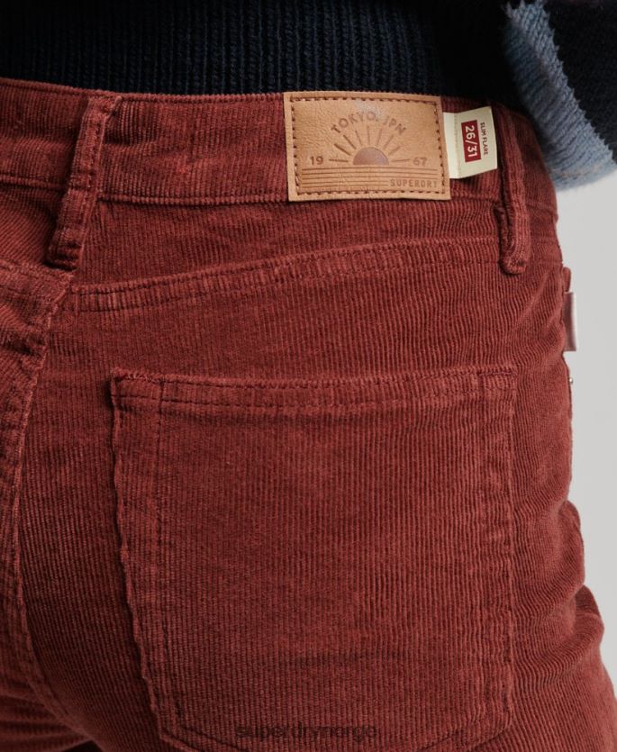 Superdry rød klær 86P46D2598 middels høye jeans med slim cord kvinner