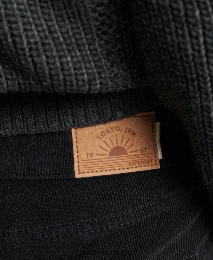 Superdry svart klær 86P46D2311 middels høye jeans med slim cord kvinner