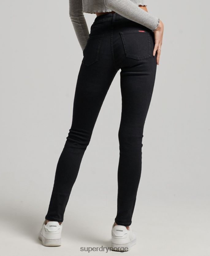 Superdry svart klær 86P46D3882 organisk bomull vintage mellomhøye skinny-jeans kvinner