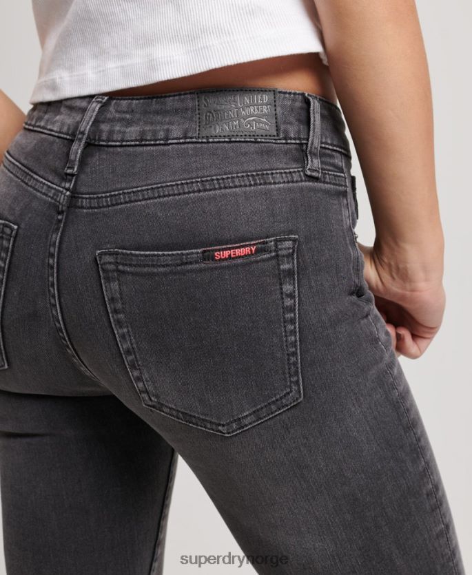 Superdry svart klær 86P46D3885 organisk bomull vintage mellomhøye skinny-jeans kvinner