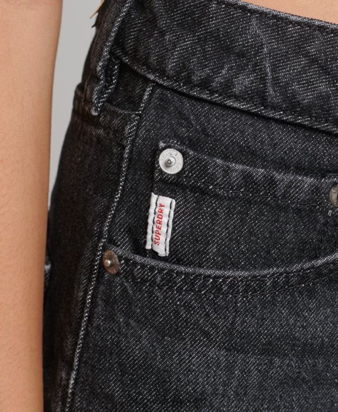 Superdry svart klær 86P46D3886 jeans med brede ben i økologisk bomull kvinner