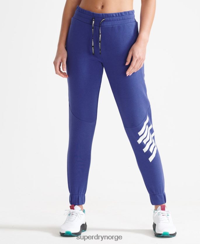 Superdry blå klær 86P46D6354 trene kjernejoggere kvinner