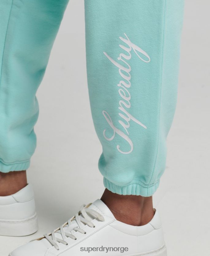 Superdry blå klær 86P46D6591 manus grafiske kjæreste joggere kvinner