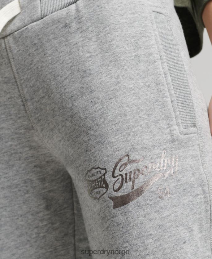 Superdry grå klær 86P46D6578 kollegiale joggere i vintage manusstil kvinner