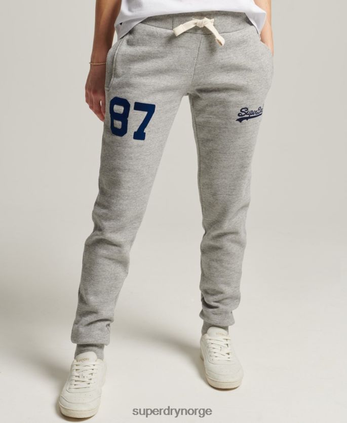 Superdry grå klær 86P46D6656 college joggere med vintage logo kvinner