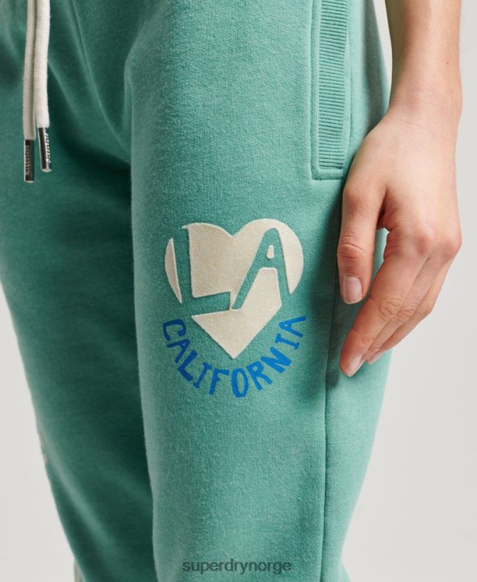 Superdry grønn klær 86P46D2269 vintage cali utskårne joggere kvinner