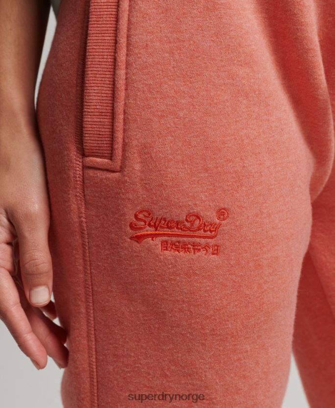 Superdry korall klær 86P46D6580 vintage logobroderte joggebukser i økologisk bomull kvinner