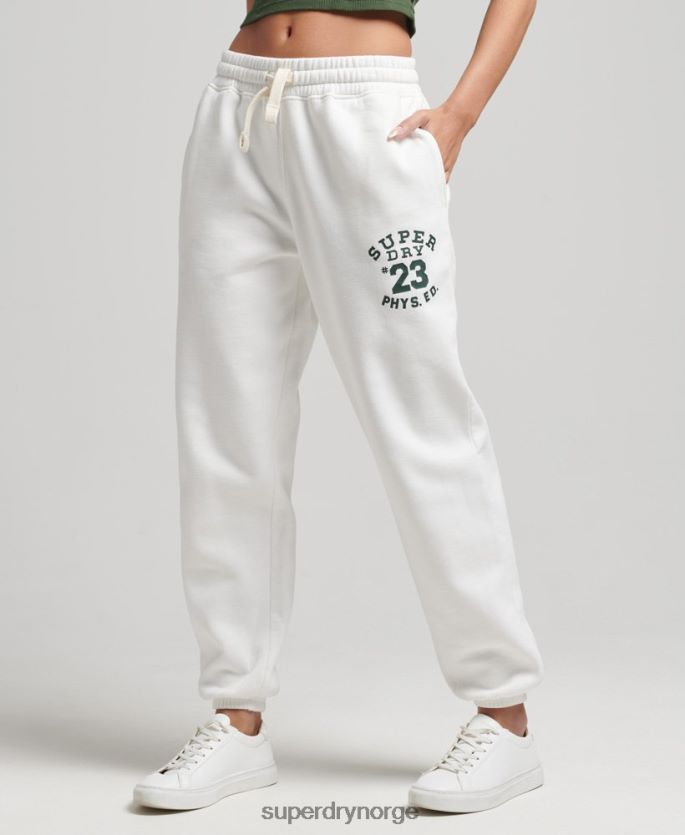 Superdry krem klær 86P46D6633 vintage kollegiale joggere kvinner