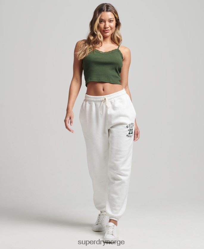 Superdry krem klær 86P46D6633 vintage kollegiale joggere kvinner