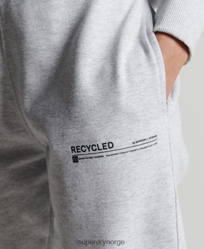 Superdry lysegrå klær 86P46D6687 resirkulerte mikro topp joggere kvinner