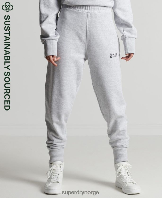 Superdry lysegrå klær 86P46D6687 resirkulerte mikro topp joggere kvinner