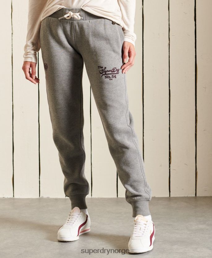 Superdry mørk grå klær 86P46D3942 stolthet i håndverksjoggere kvinner