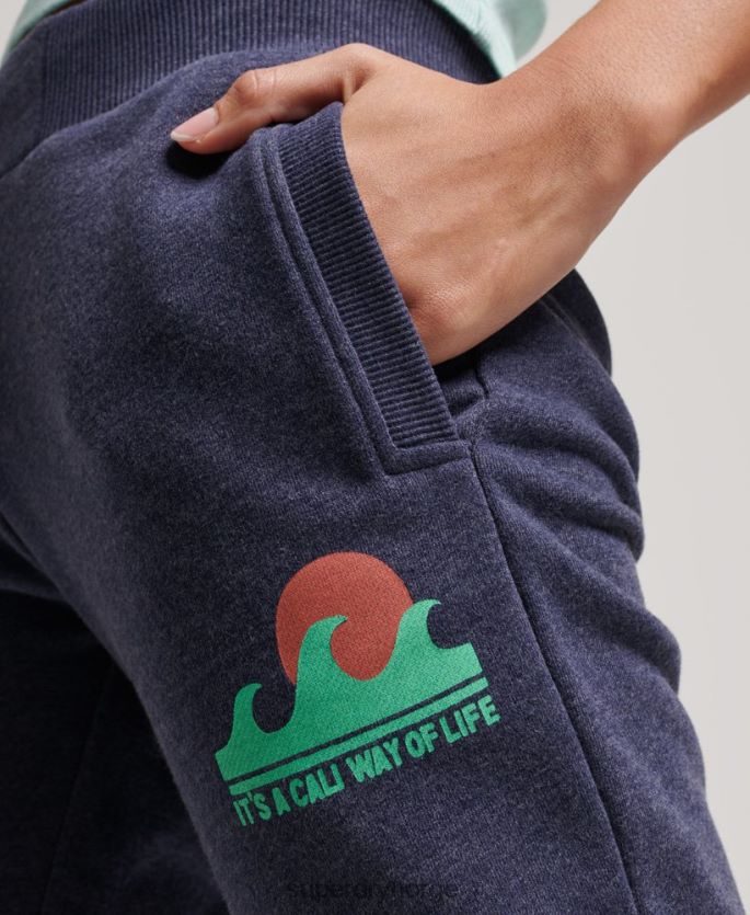 Superdry marinen klær 86P46D3916 cali cutout ubørstede joggebukser kvinner