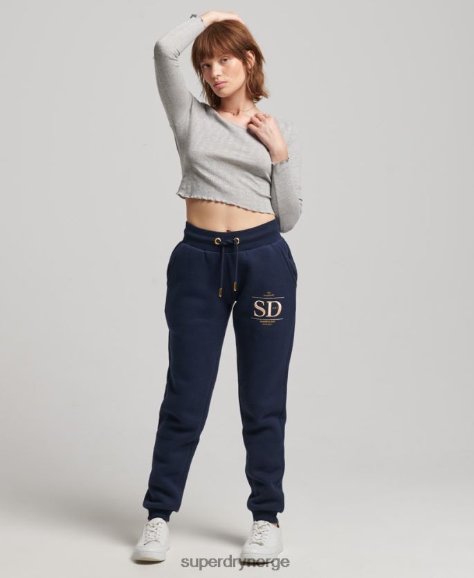 Superdry marinen klær 86P46D6740 luksuriøse joggebukser med brodert logo kvinner
