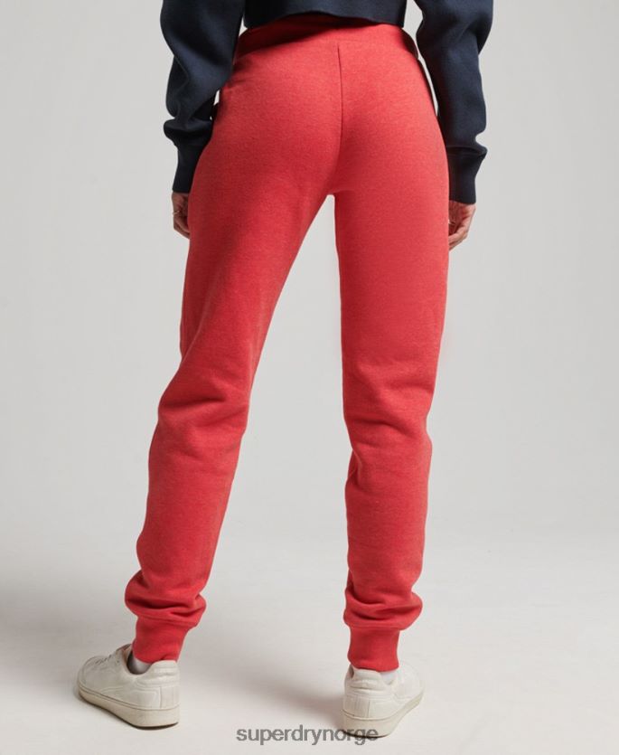 Superdry rød klær 86P46D6579 vintage logobroderte joggebukser i økologisk bomull kvinner