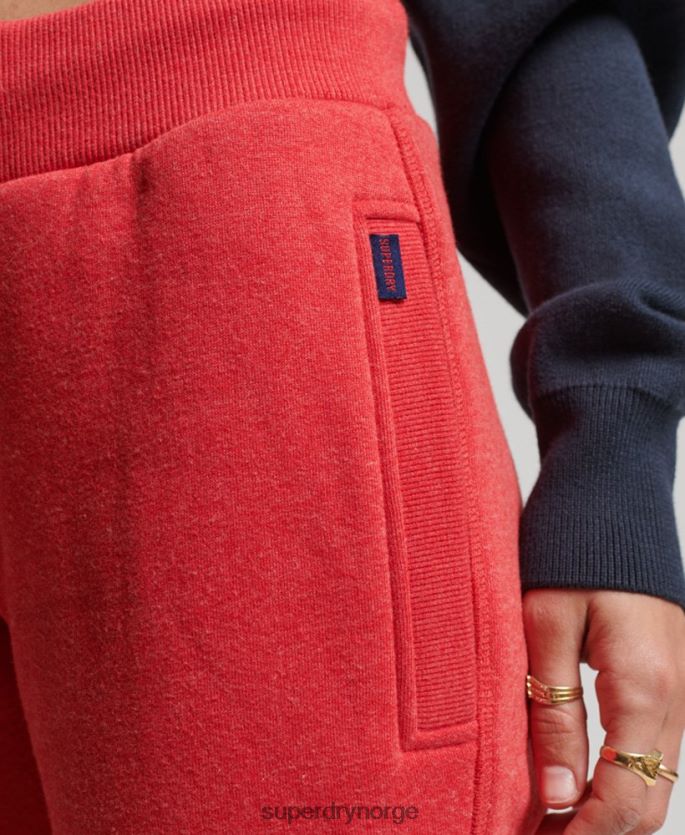 Superdry rød klær 86P46D6579 vintage logobroderte joggebukser i økologisk bomull kvinner
