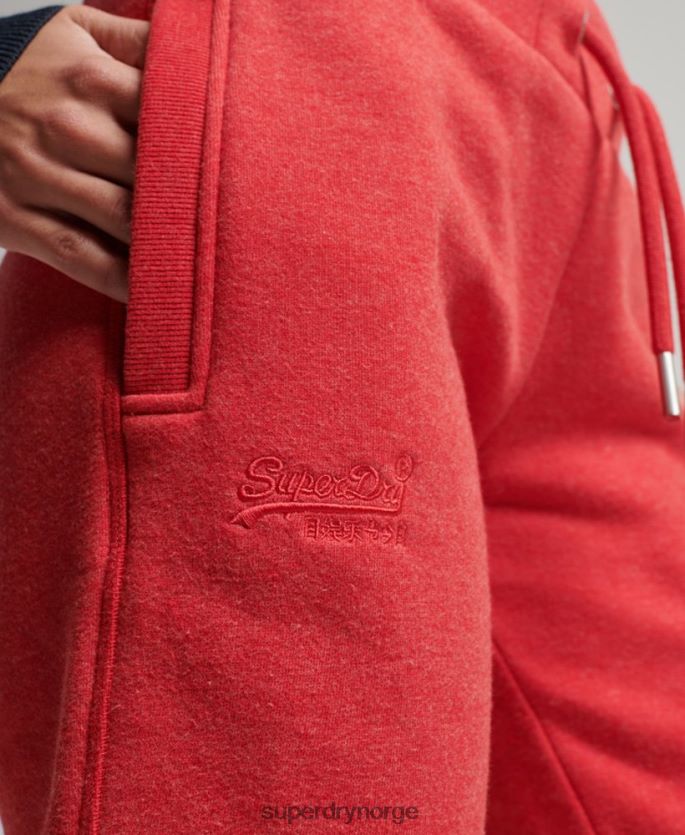 Superdry rød klær 86P46D6579 vintage logobroderte joggebukser i økologisk bomull kvinner