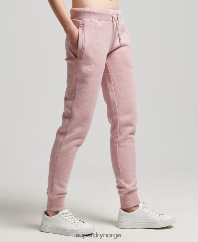 Superdry rosa klær 86P46D3911 vintage logobroderte joggebukser kvinner
