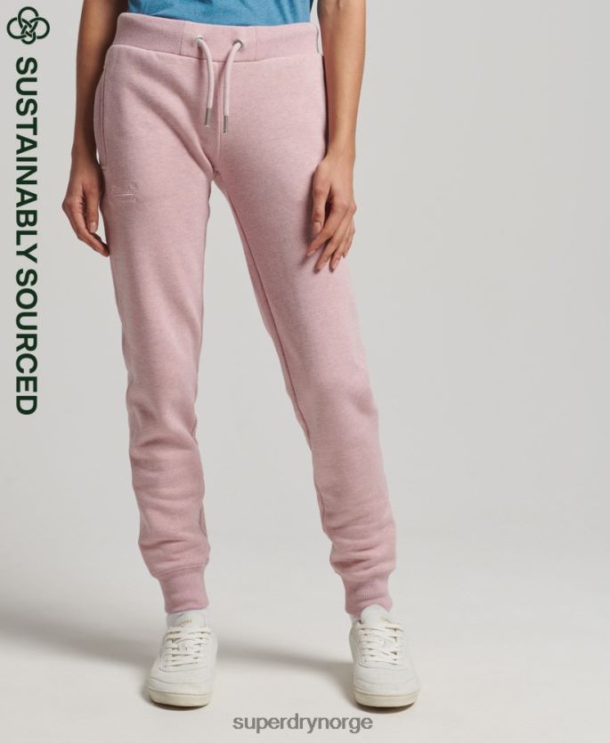 Superdry rosa klær 86P46D6581 vintage logobroderte joggebukser i økologisk bomull kvinner