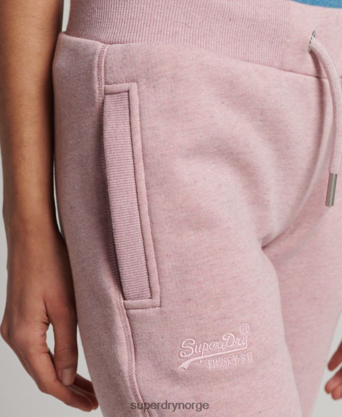 Superdry rosa klær 86P46D6581 vintage logobroderte joggebukser i økologisk bomull kvinner