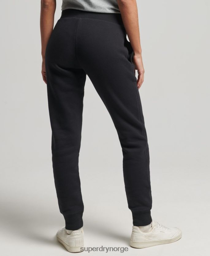Superdry svart klær 86P46D3927 vintage logobroderte joggebukser i økologisk bomull kvinner