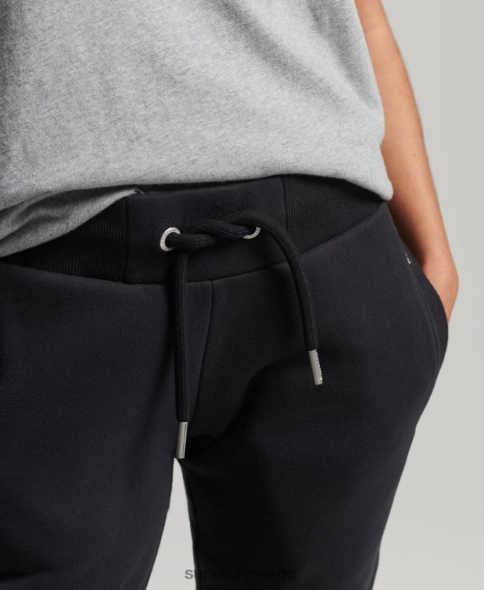 Superdry svart klær 86P46D3927 vintage logobroderte joggebukser i økologisk bomull kvinner
