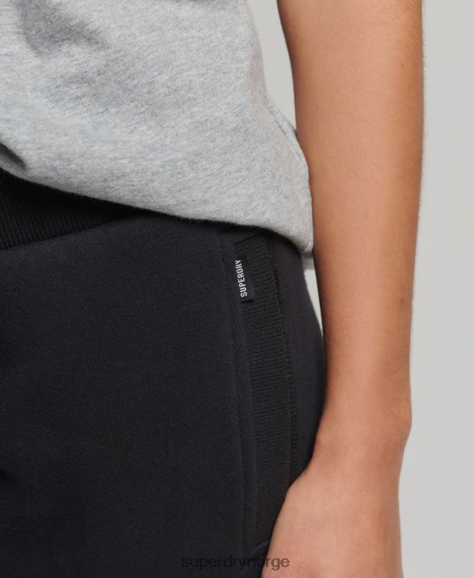 Superdry svart klær 86P46D3927 vintage logobroderte joggebukser i økologisk bomull kvinner