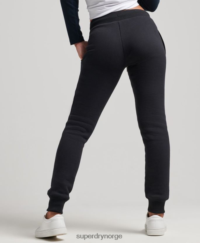 Superdry svart klær 86P46D3930 vintage logobroderte joggebukser i økologisk bomull kvinner