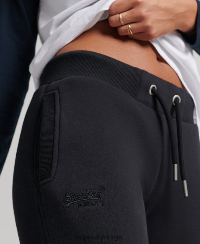 Superdry svart klær 86P46D3930 vintage logobroderte joggebukser i økologisk bomull kvinner