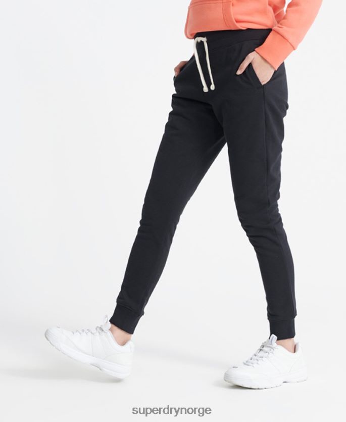 Superdry svart klær 86P46D3941 Joggers med loopback med standardetikett i økologisk bomull kvinner