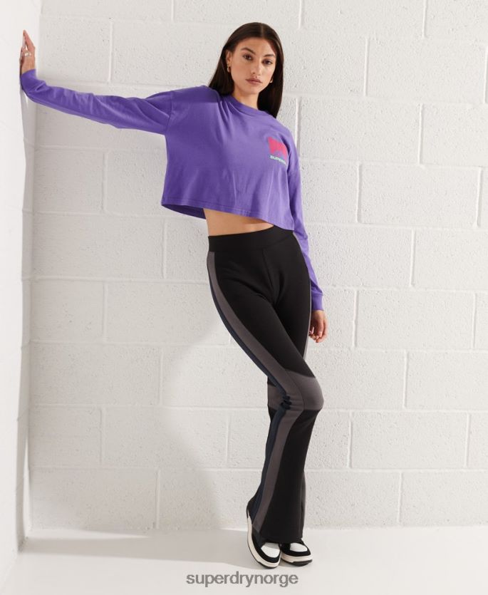 Superdry svart klær 86P46D3949 fjell forhøyet flare jogger kvinner
