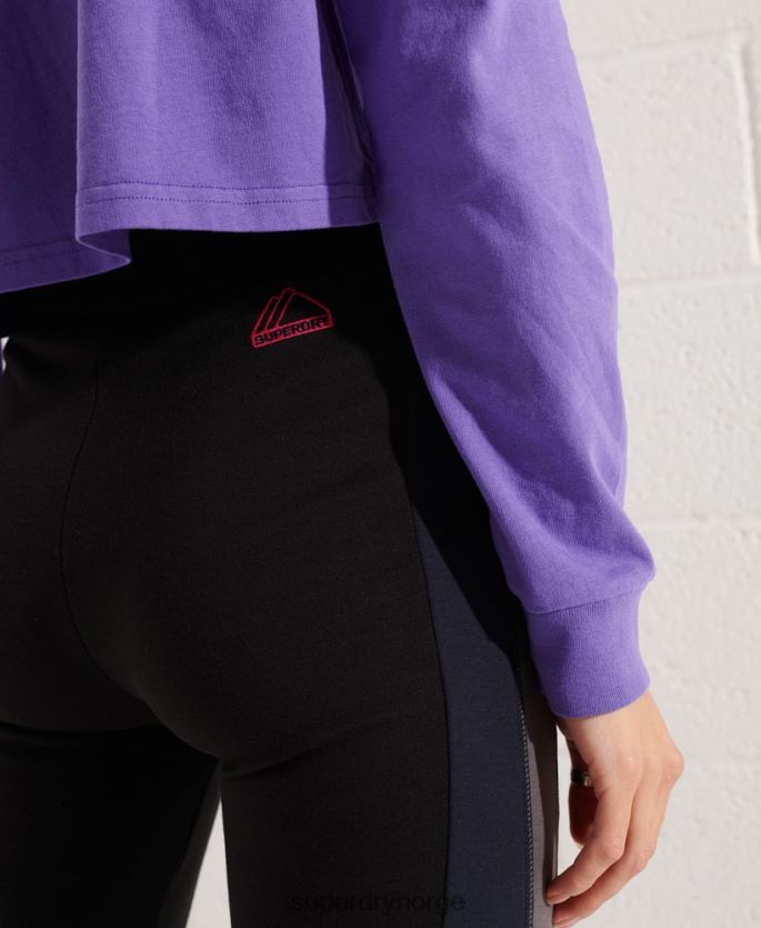 Superdry svart klær 86P46D3949 fjell forhøyet flare jogger kvinner