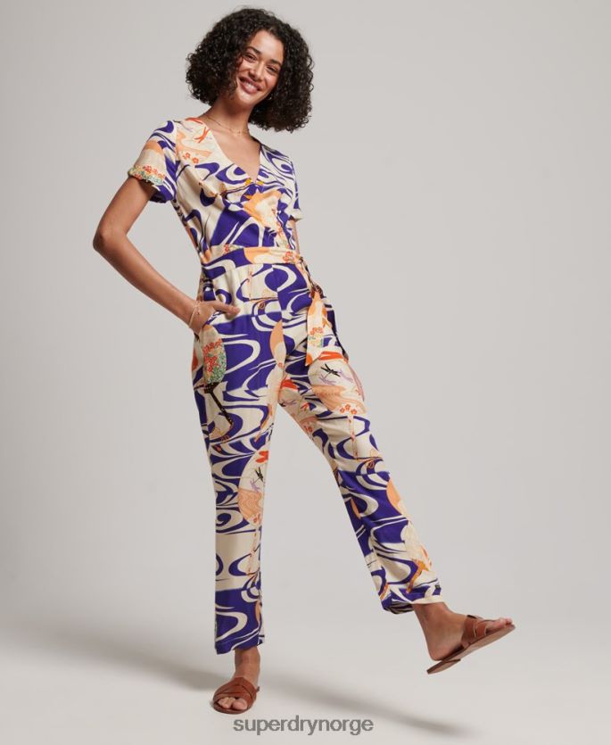 Superdry blå klær 86P46D2169 vintage vevd jumpsuit kvinner