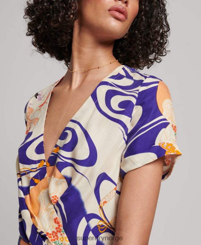 Superdry blå klær 86P46D2169 vintage vevd jumpsuit kvinner