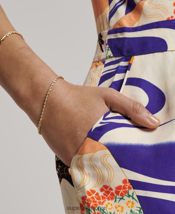 Superdry blå klær 86P46D2169 vintage vevd jumpsuit kvinner