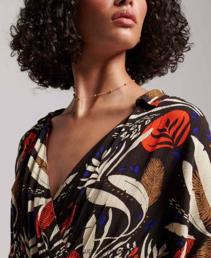 Superdry brun klær 86P46D4095 vintage strand lekedress kvinner