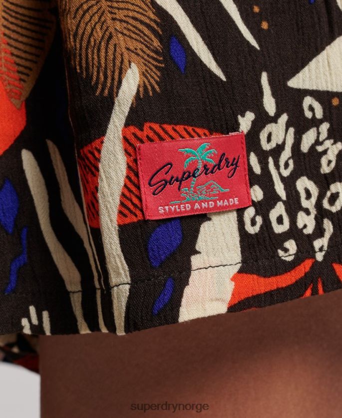 Superdry brun klær 86P46D4095 vintage strand lekedress kvinner