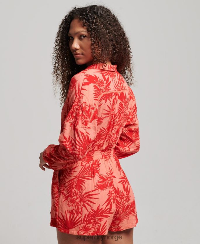 Superdry korall klær 86P46D4097 vintage strand lekedress kvinner